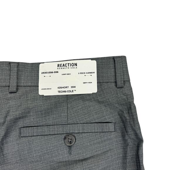 Kenneth Cole Mens Techni-Cole Ready Flex Slim Fit Suit Pants Gray 35x32 - Picture 4 of 4